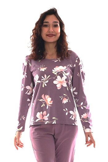 ASN concept Women's Floral Patterned Pajama Top 2 Pack (with Plus Size Option)