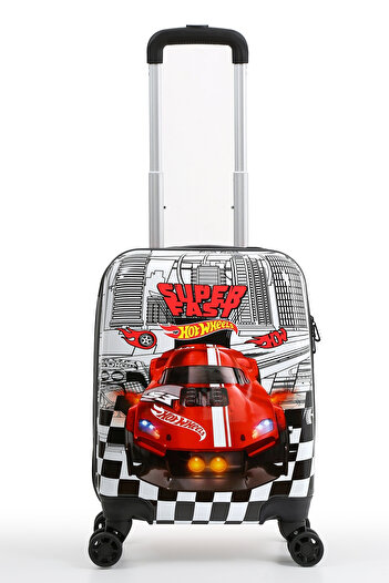 HOT WHEELS Lisanslı Kırmızı Araba Erkek Çocuk Valizi – Süper Tasarım – Dayanıklı Hafif - Hot Wheels