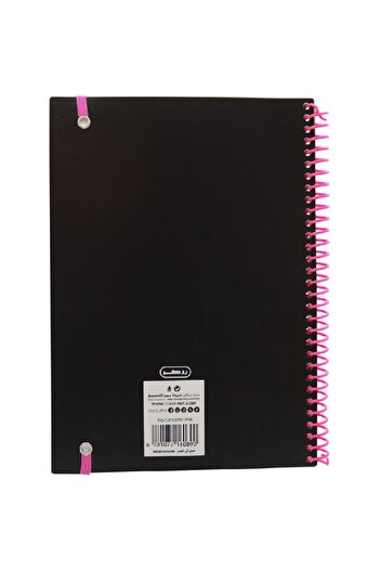 Roco Classic Spiral Notebook – 580 Sheets, Single Ruled, Pink & Black (Arabic)