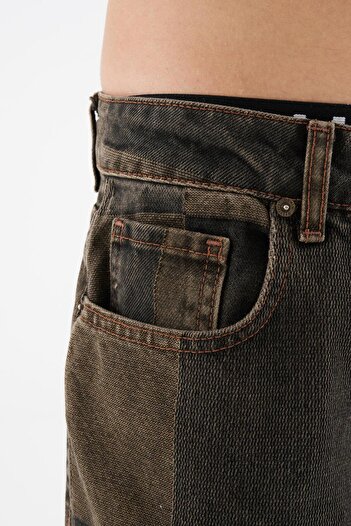 Machinist Men's Oversize Piece Patterned Oak Coffee Jean