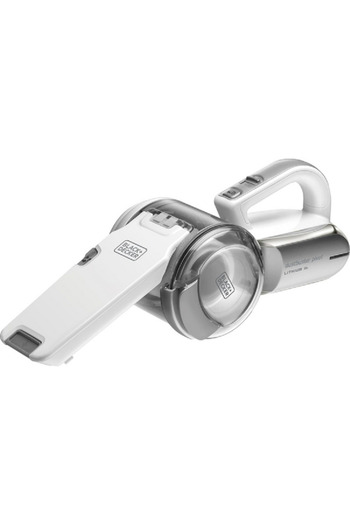 Black&Decker 18V Lightweight and Compact Cordless Dustbuster Pivot Hand Vacuum White and Grey