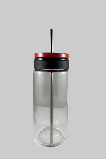 SİHİRLİ AYAKLAR Colored Vacuum Lid Metal Straw Glass Jar Cup 0.5ml