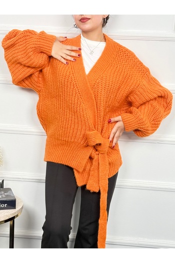 RACE FASHİON Women's Tie Detailed Knitwear Cardigan Rc8204