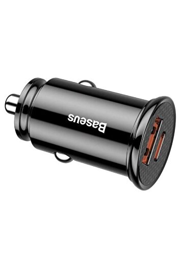 Baseus Baseus CCALL-YS01 Car Charger, 1 x USB, 1 x Type-C, 30W (Black)