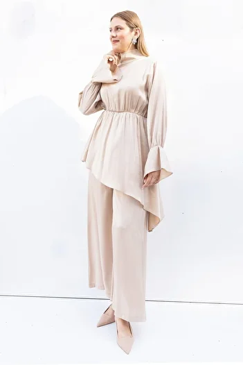 ALLDAY Mink-Asymmetric Detailed Trousers Suit
