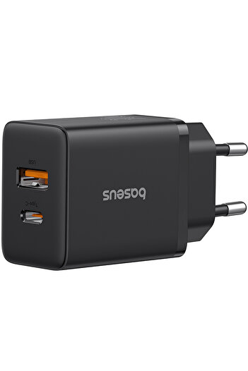 Baseus Baseus Cube Power Adapter P10111403113-00, 20W, 3A, 1 x USB-A, 1 x USB-C, Black