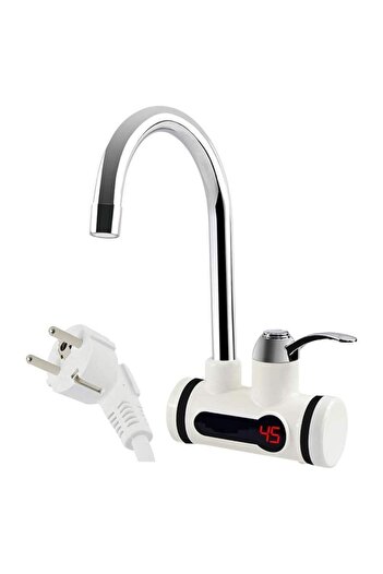 SIKS Robinet electric instantaneu cu încălzire instantanee a apei, priză, design modern, alb