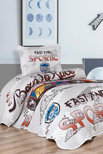 Çeyiz Diyarı Sportic Car Printed Quilted Single Bedspread