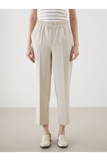 LC Waikiki Women's Cigarette Pants with Elastic Waist