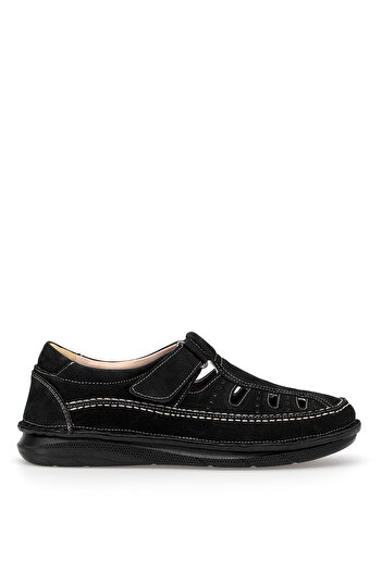 Ayakkabı Fuarı Elit Erlsn2623N Men's Genuine Leather Orthopedic Casual Shoes Black
