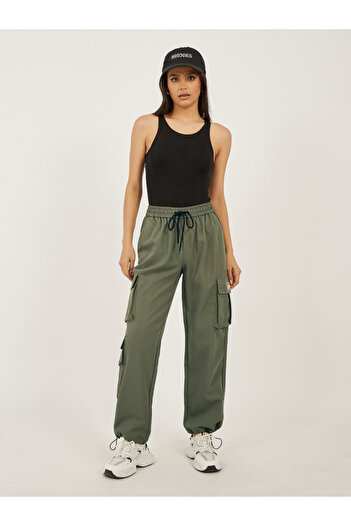 Take Two By Styli Solid Drawstring Waist Relaxed Fit Cargo Pants