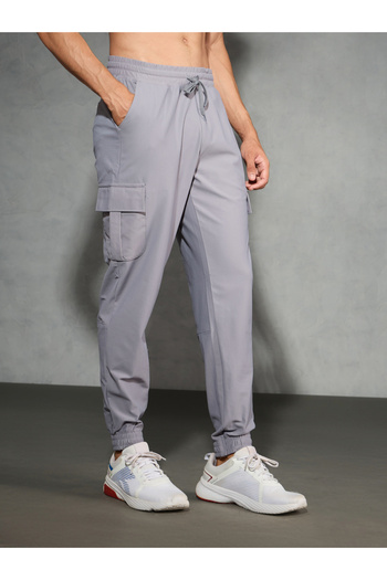 Technosport By Styli Solid Regular Fit Cargo Joggers with Drawstring