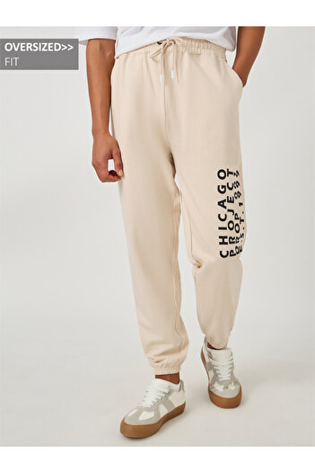 Styli Typography Print Cotton Terry Oversized Fit Joggers