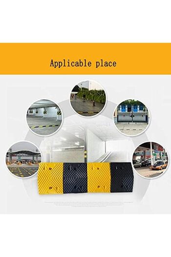 Generic High-Visibility Rubber Speed Bumps for Traffic and Vehicles, 1 meter (Yellow and Black) HIEGHT 5CM