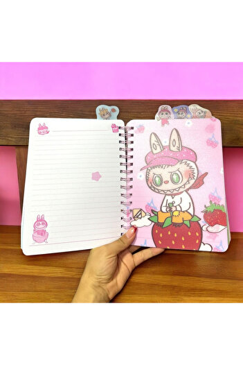 synshop Labubu Hologram Notebook cu spirală, cu separator de copertă schimbător și linie
