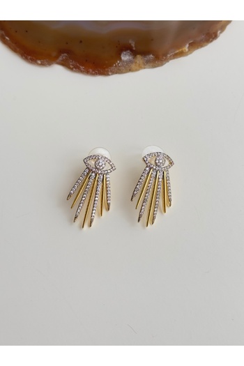 YOUES JEWELRY 316l Çelik 14 K Renk MİX Lüx Çift Renk Gold Silver VIP Seri Premium Kadın Küpe
