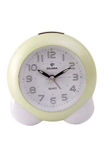 dojana Round Analog Alarm Clock Yellow/White