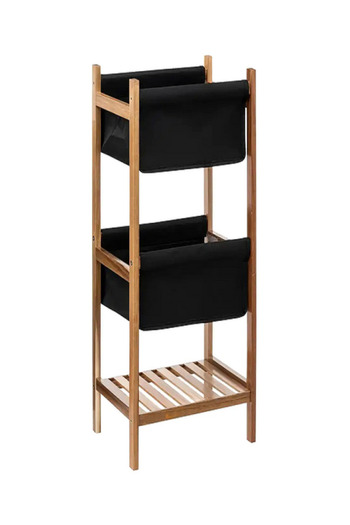 Five Simply Smart Acacia Wood Foldable Bathroom Storage Shelf
