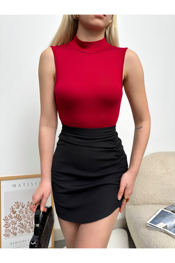 ladyzey Women's Red Turtleneck Tank Top