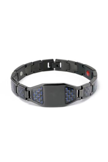 Tessero Magnetic and Therapeutic Bracelet, Stainless Steel, Blue, Clip Closure, Tessero, Black