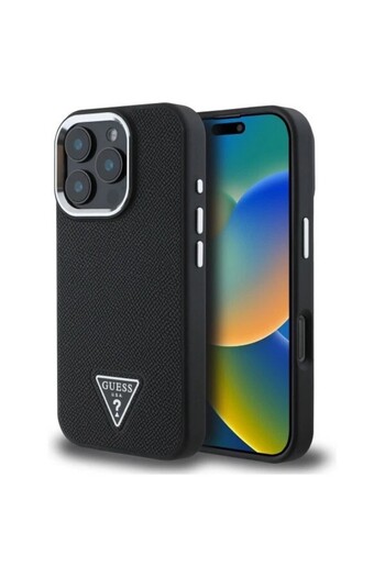 Guess Original GUESS iPhone 16 Pro Case - Leather and Silicone with Stylish French Design and Wireless Charging Support from CG Mobile