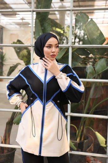 MİMİ Luxury Wear Σετ Φούτερ Hijab με φερμουάρ - Σετ των δύο