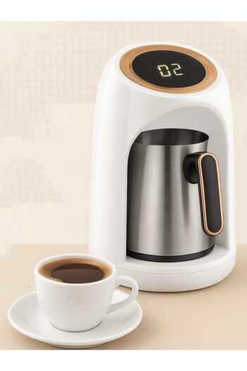 Generic 3 in 1 Turkish Coffee Maker – White Electric Pot for Coffee, Milk & Water, Dual Heating, 500ml