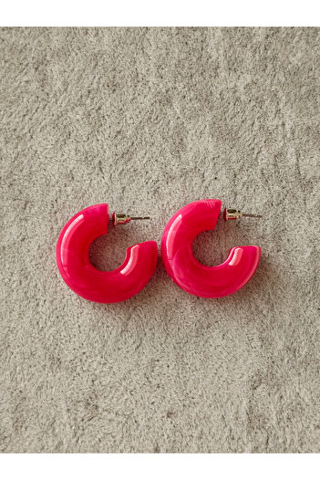 SiestaAccessories Dark Pink Color Acrylic Hoop Earrings