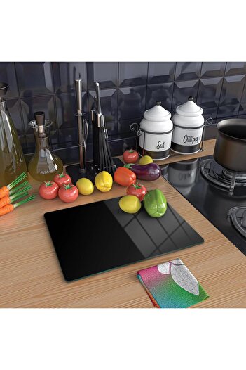 Single Glass Cutting Board Transparent Smoked Color Tempered Glass Heat Resistant Shatter Resistant 25*35 cm