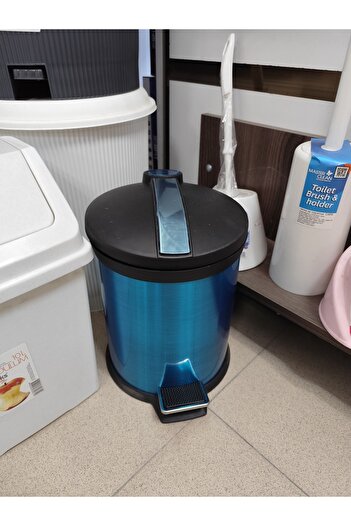 rexa Durable Stainless Steel Circular Trash Bin with Foot Pedal