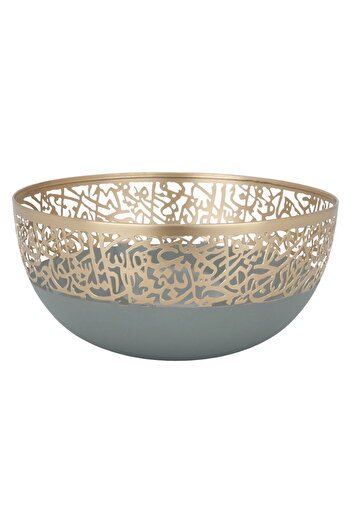 Alsaif Gallery Stainless Steel Bowl Al Saif Gallery, 24×24×11 cm, Circular - Gray