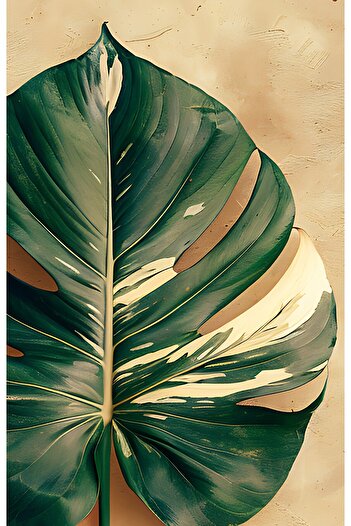 Harikabirev Amazing | Green Gold Leaf and Orchid Combination | Plexiglass Framed Mdf Plksmdf