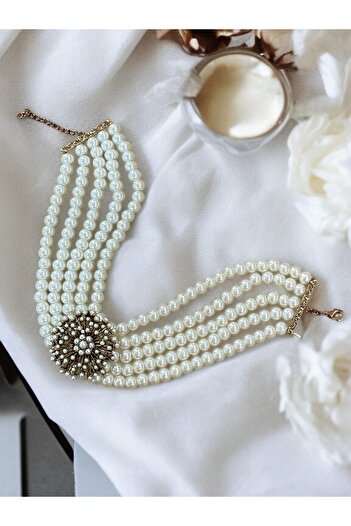 FAYRA ACCESSORIES Dandelion İnci Tasma Kolye