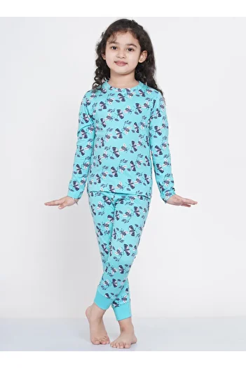 LAUREN SMITH Girl's Pajama Set Long Sleeve Top with pants 2 Piece Printed Sleepwear