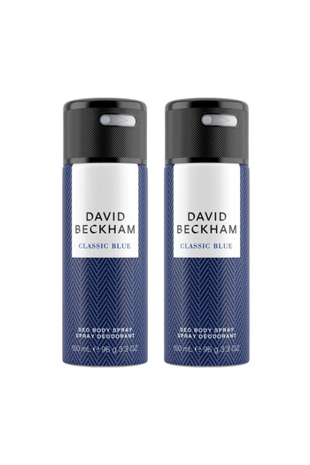 OEM Pack of 2x David Beckham Classic Blue Deodorant Spray for Men, 150 ml