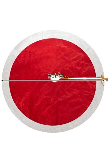 OEM Vánoční rohožka pod stromeček, červená a bílá, 90 cm
