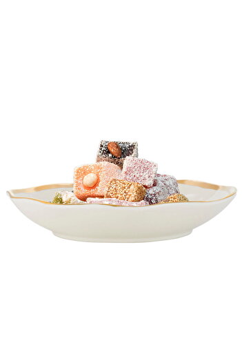 Alsaif Gallery Saif Gallery Porcelain Serving Platter, 10" - White
