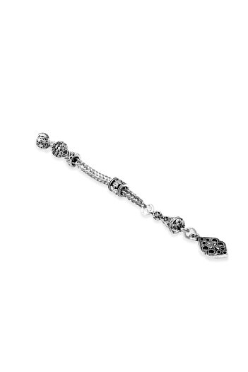 Tesbihane Hexagonal Anatolian Motif Themed Foxtail Chain Single Whip Tarnish-Free Metal Tassel