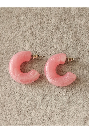 SiestaAccessories Pink Color Acrylic Hoop Earrings