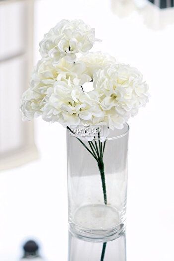Yapay Çiçek Deposu Artificial Flower 7 Branches Eco Chrysanthemum Bouquet 30 cm White