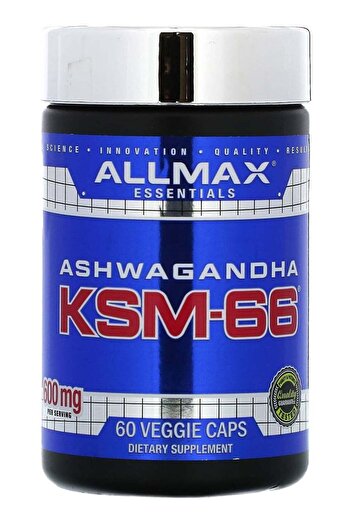 ALLMAX Ashwagandha KSM-66, 600 mg, 60 Veggie Caps (300 mg per Capsule)