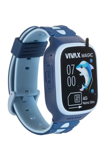 Vivax Oliva Ceas inteligent pentru copii Vivax 4G MAGIC, Bluetooth 5.1, rezistență la apă, procesor ARM Cortex-R5, 64GB, albastru