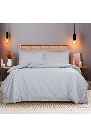Danube Home Pearl & Coal Super King Fitted Sheet Set Grey200X200+30Cm&50X75Cm|100% Cotton Satin-800 Thread Count