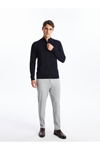 LC Waikiki Standard Pattern Stand Collar Men's Knitwear Cardigan