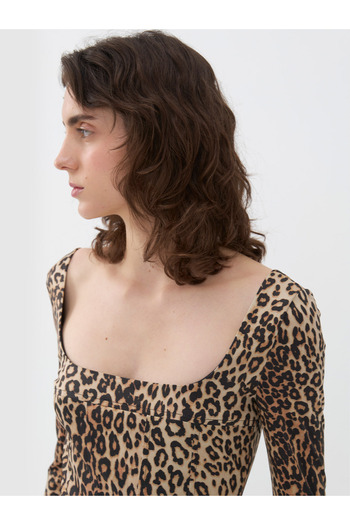 Nocturne Square Collar Midi Dress