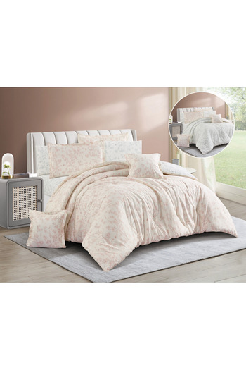 Levore Livori 8-piece comforter set, 100% cotton, soft, double-sided, heavy filling