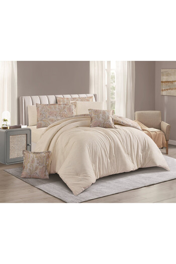 Levore Livori 8-piece comforter set, 100% cotton, soft, double-sided, heavy filling