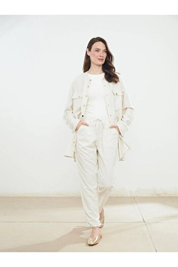 LC Waikiki Lcw Grace Women's Elastic Waist Linen Blended Trousers (S5)