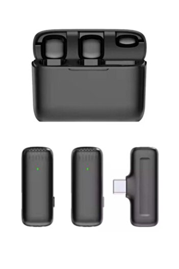 Generic Wireless Lavalier Microphone with Lightning Receiver + Type-C Cable – Professional High-Definition