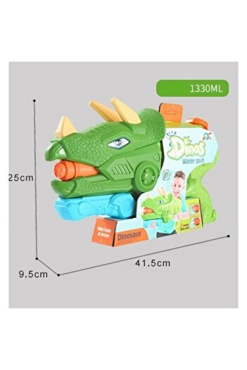 Flippy Water Toy for Kids, Tank, For Pool/Beach, Flippy, 6 years+, Triceratops, 3 Nozzles, Green, 1330ML